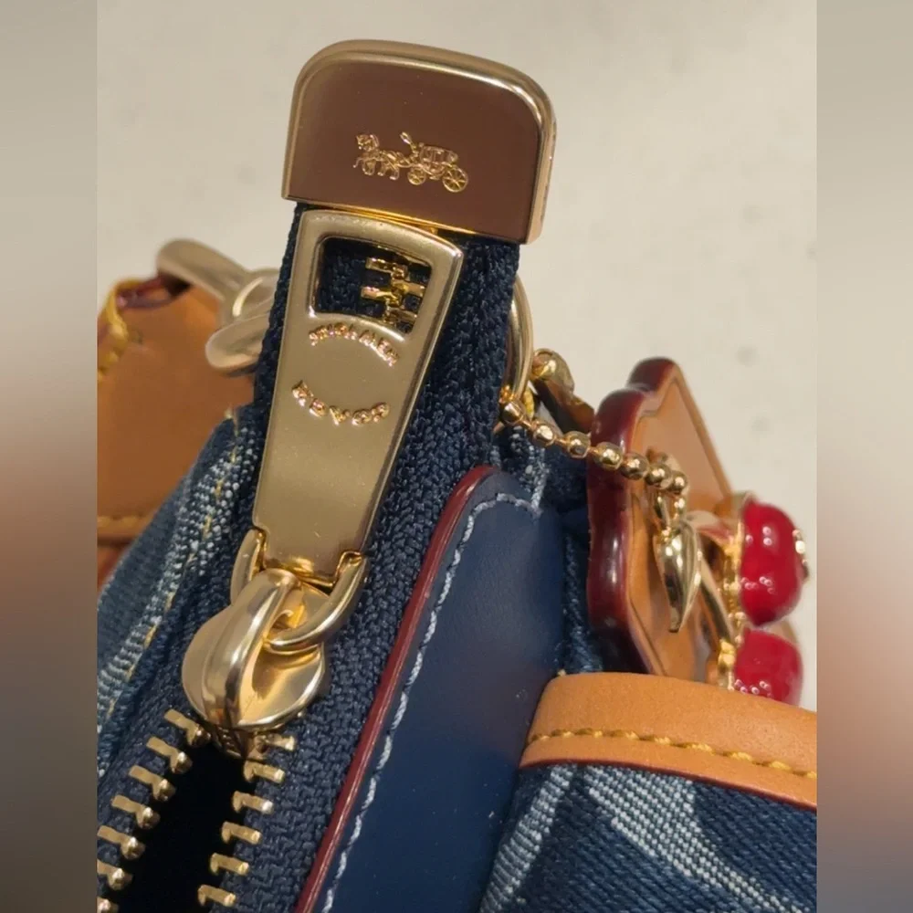 Denim Ashton Bag with Cherry charm...NWOT - Picture 8 of 12